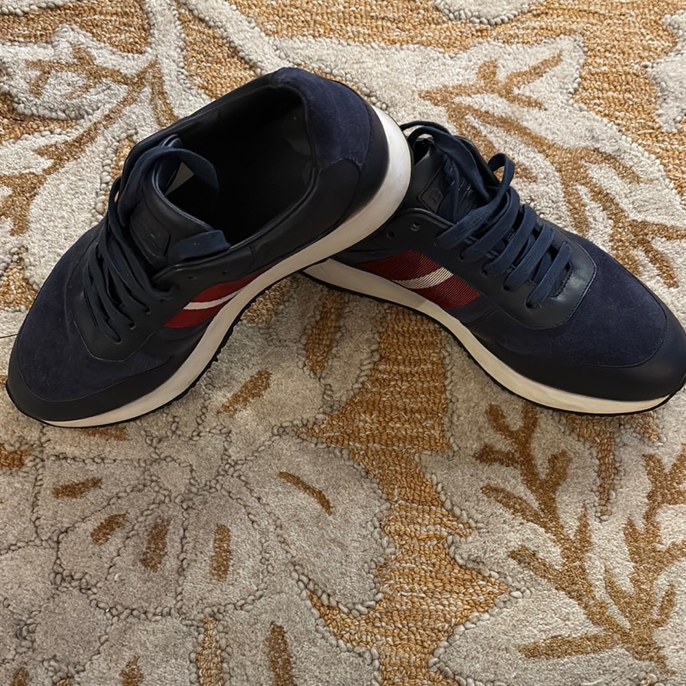 Bally Blue and Red Sneakers Sleek Low-Top Design
